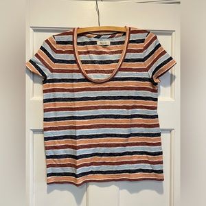Madewell Scoop neck Top Tee Striped XS